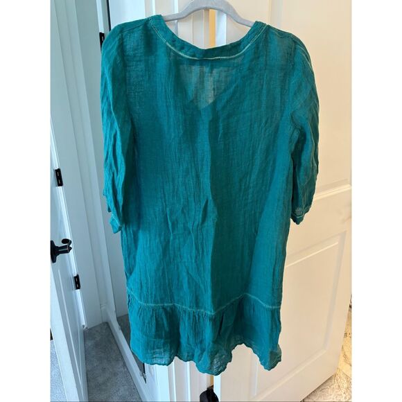 NWT Brora linen ruffle hem tunic, size 6 $168 C26 - Picture 7 of 10